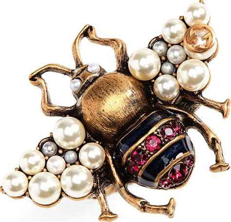 women's gucci fashion show imitation pearl & crystal bee ring|gucci runway dresses 2022.